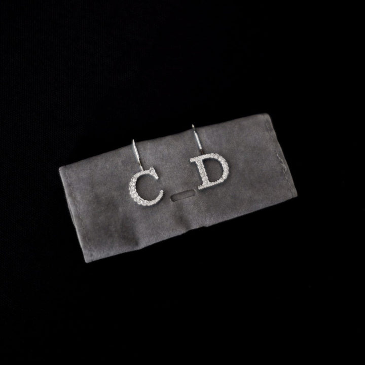 Dior silver CD earrings