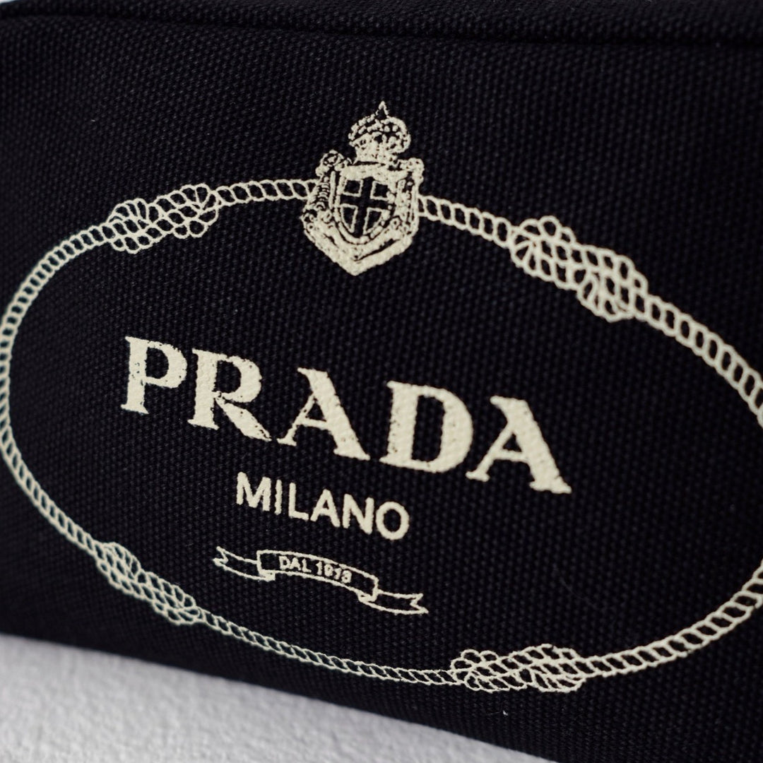 Prada denim clutch+chain