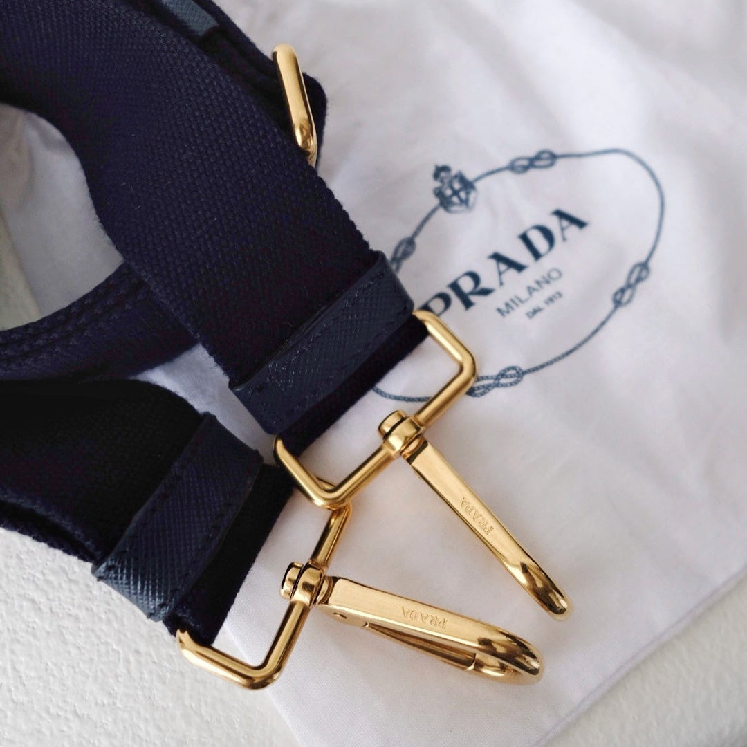 Prada canapa 2way denim shoulder hand bag