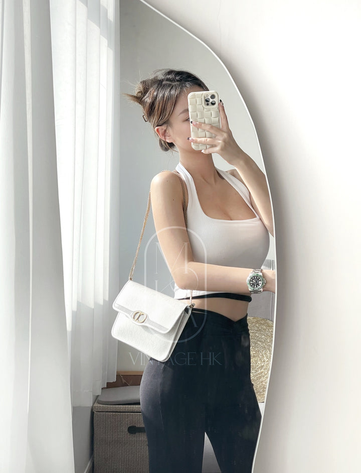 Dior vintage honeycomb pvc chain shoulder bag