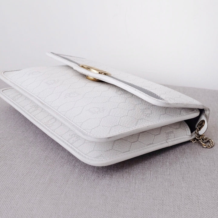 Dior vintage honeycomb pvc chain shoulder bag