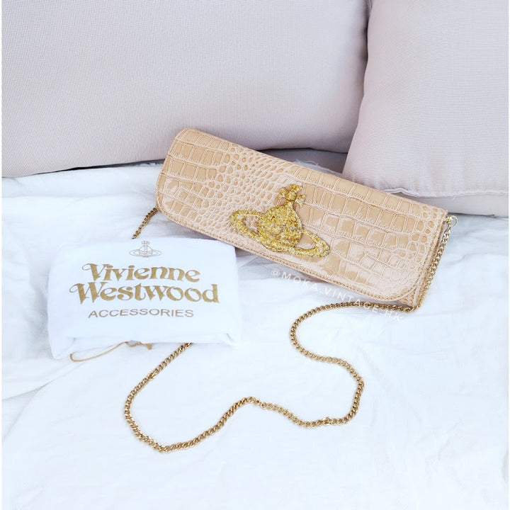 Vivienne Westwood crocodile embossing baguette shoulder bag