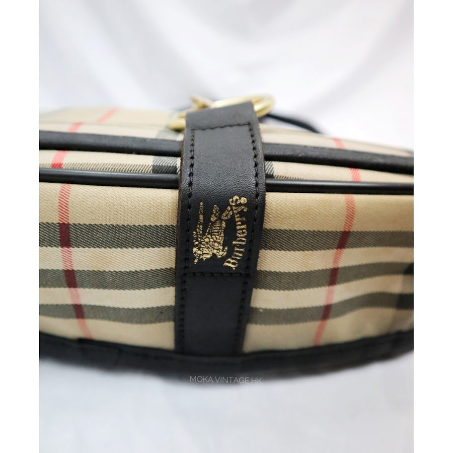 Burberry canvas leather saddle bag