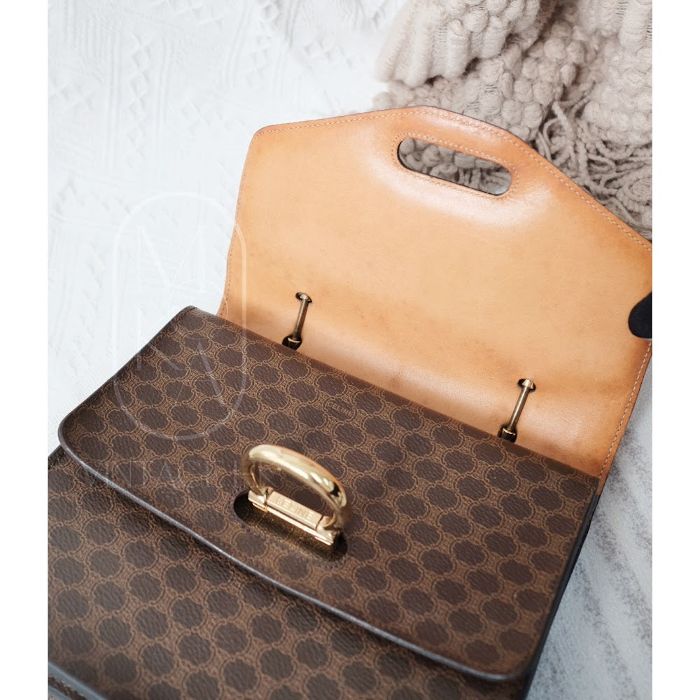 Celine vintage double flap leather handbag