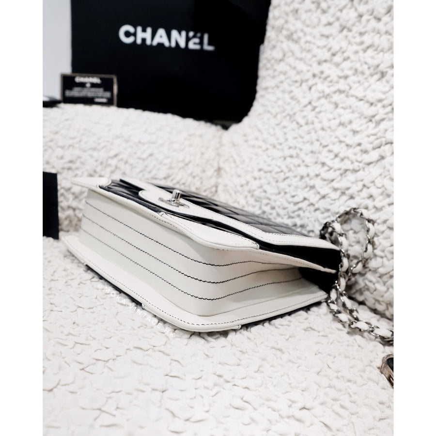 Chanel Patent Leather Splicing sheepskin Square Quilt Flap Bag