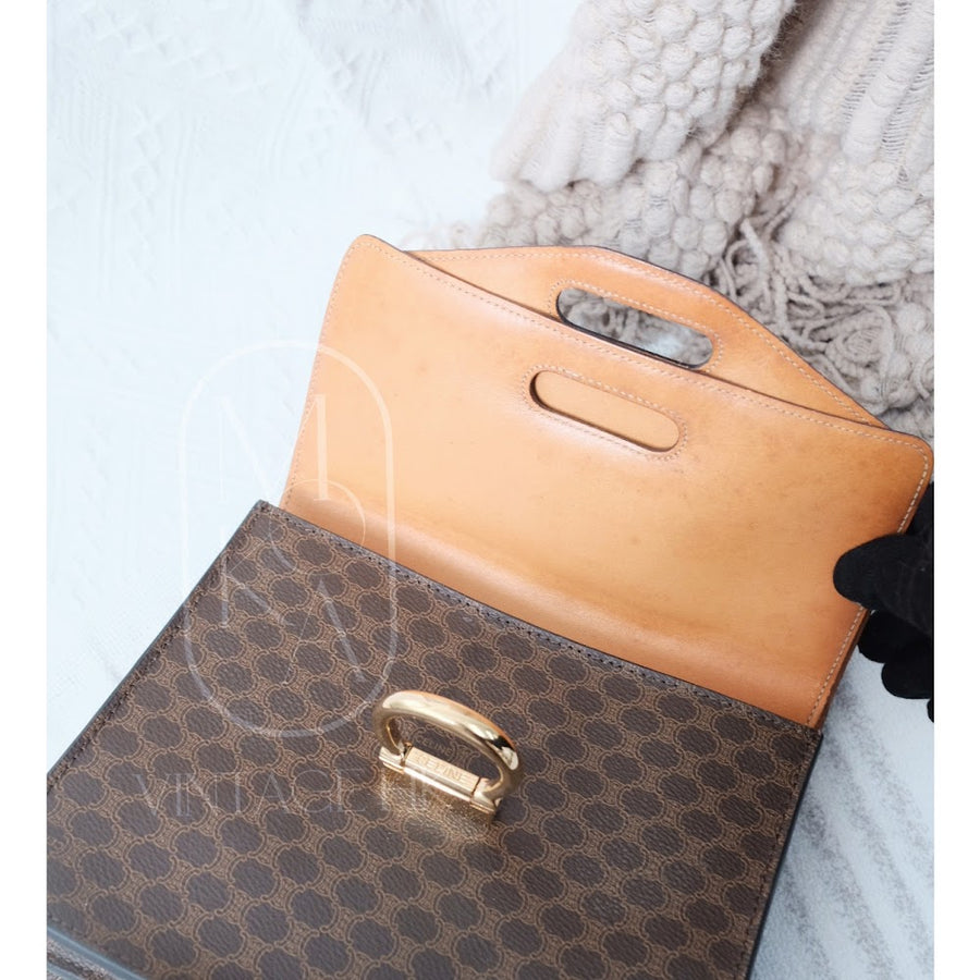Celine vintage double flap leather handbag
