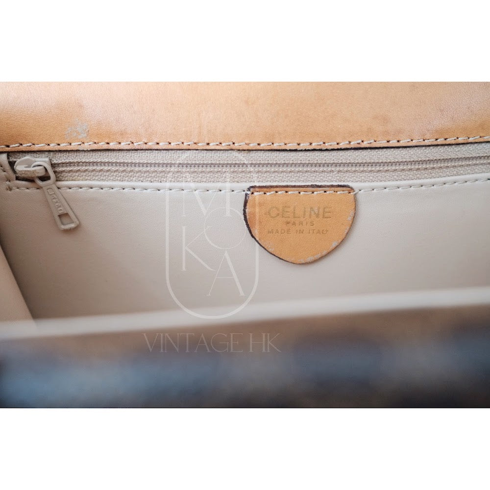 Celine vintage double flap leather handbag
