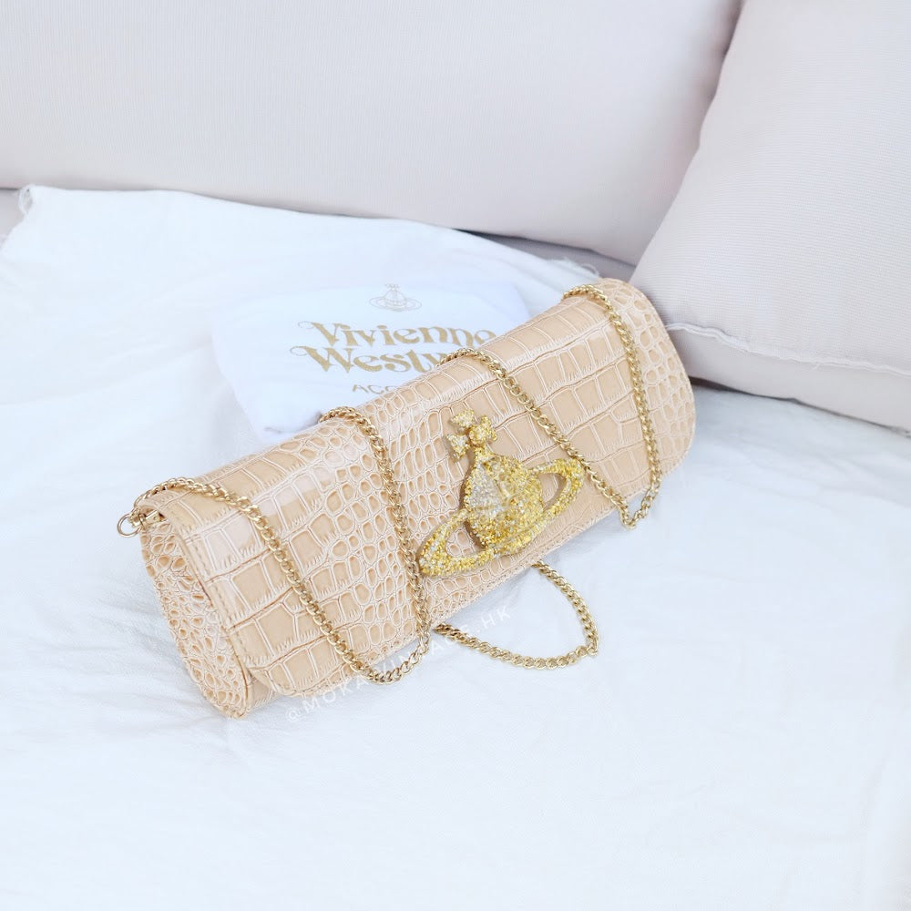 Vivienne Westwood crocodile embossing baguette shoulder bag