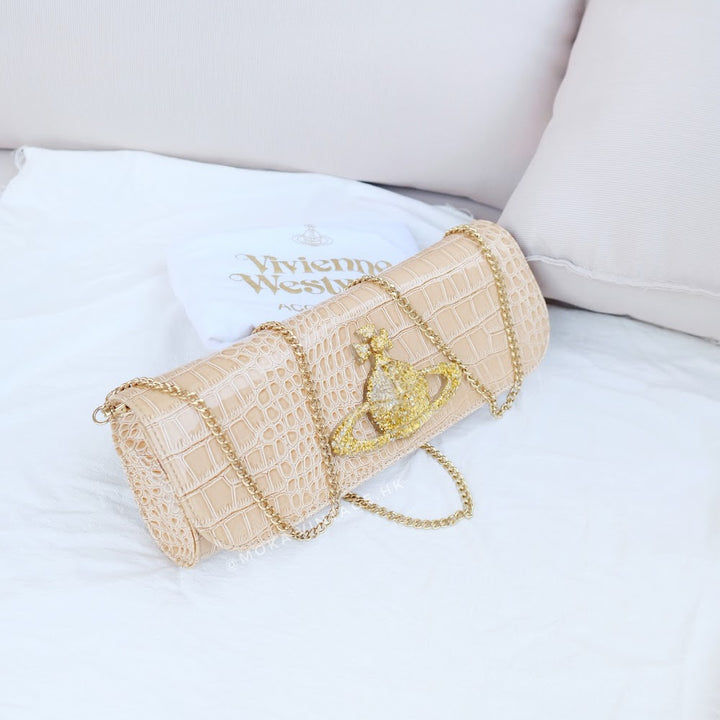 Vivienne Westwood crocodile embossing baguette shoulder bag