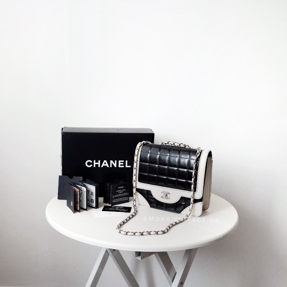 Chanel Patent Leather Splicing sheepskin Square Quilt Flap Bag