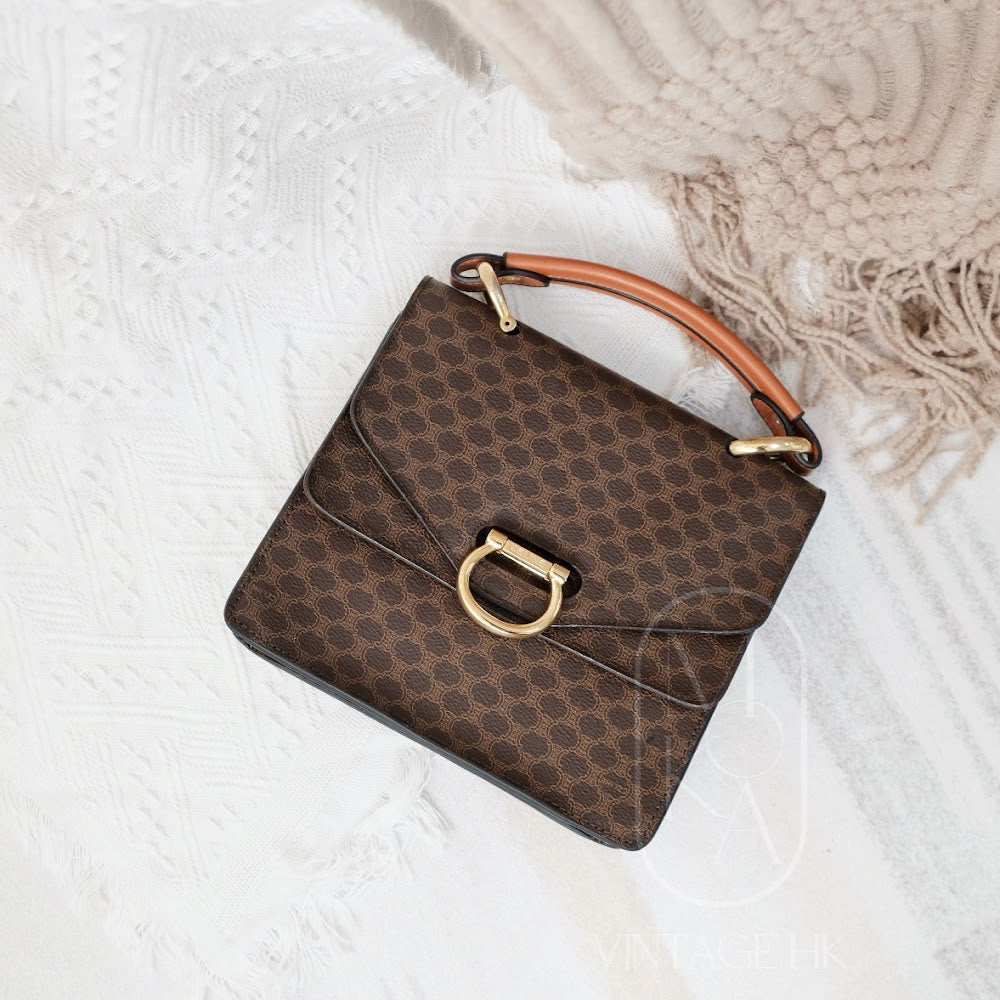 Celine vintage double flap leather handbag