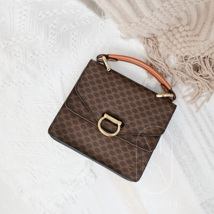 Celine vintage double flap leather handbag
