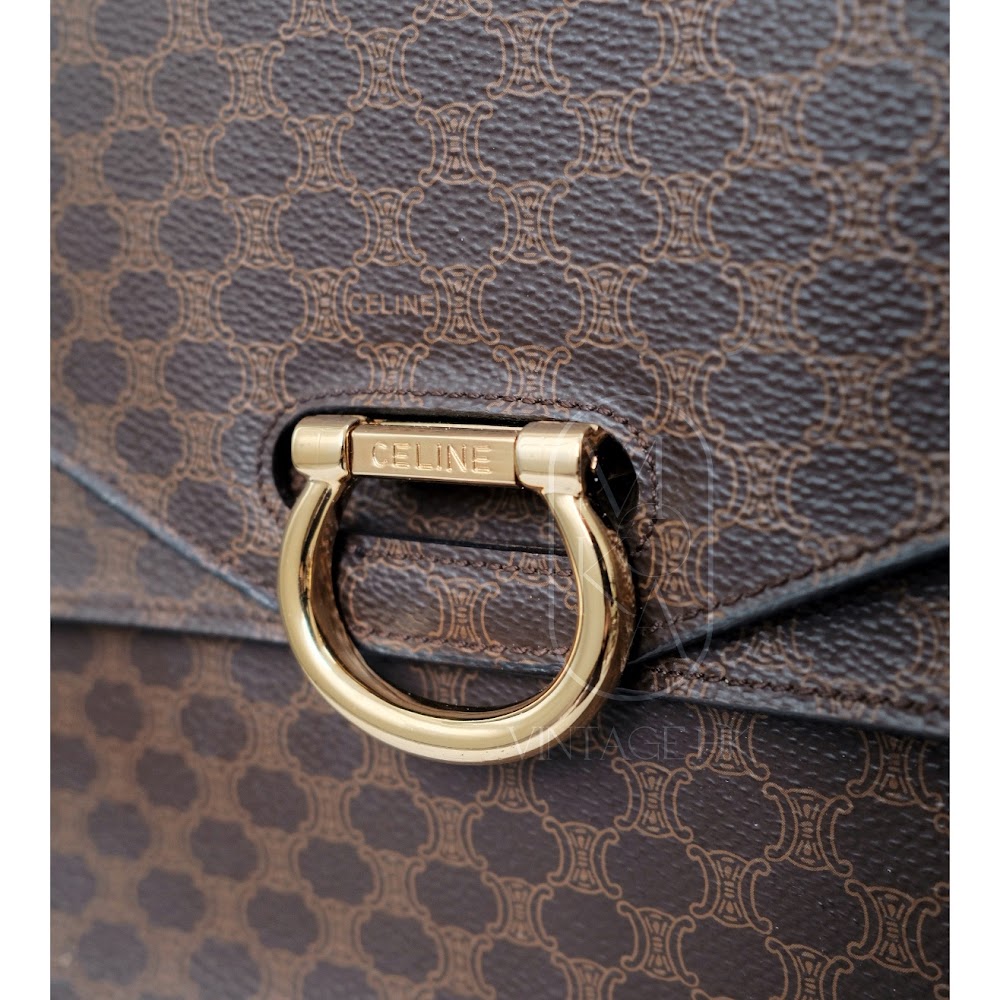 Celine vintage double flap leather handbag