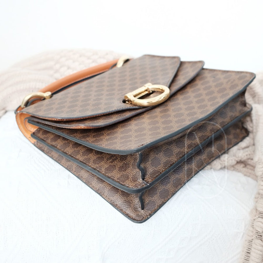 Celine vintage double flap leather handbag