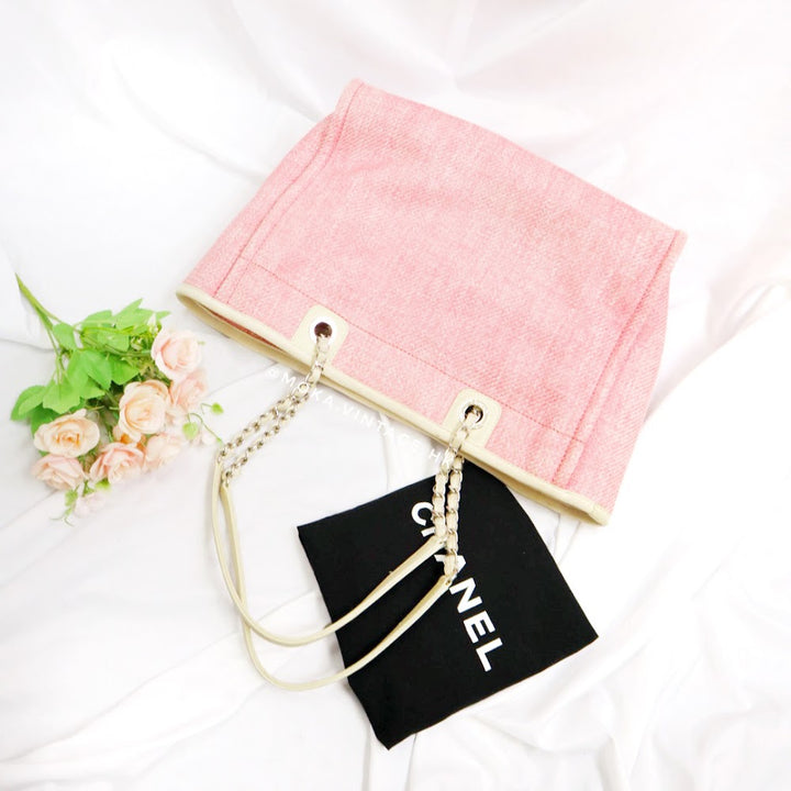 Chanel deauville large shopping tote bag
