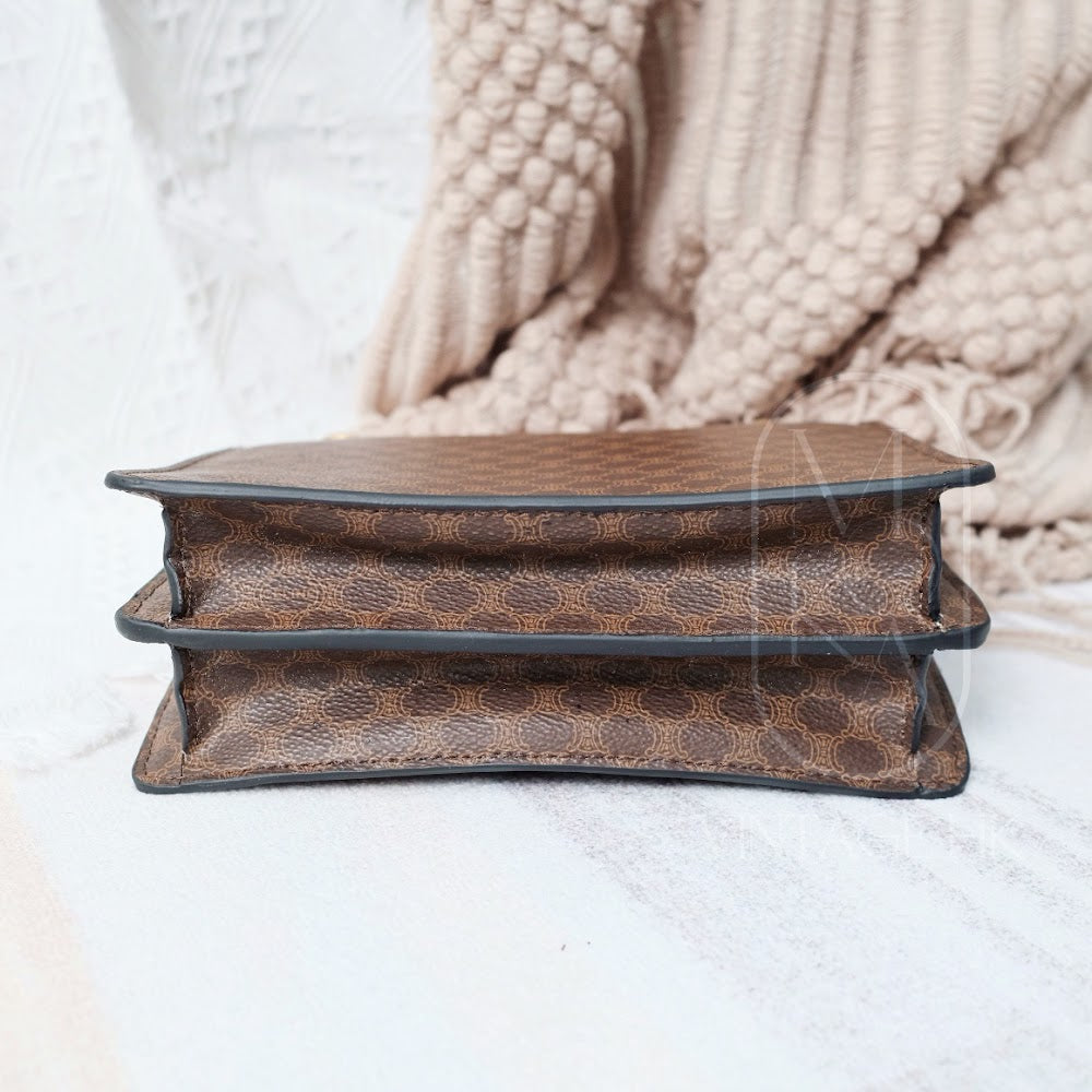 Celine vintage double flap leather handbag