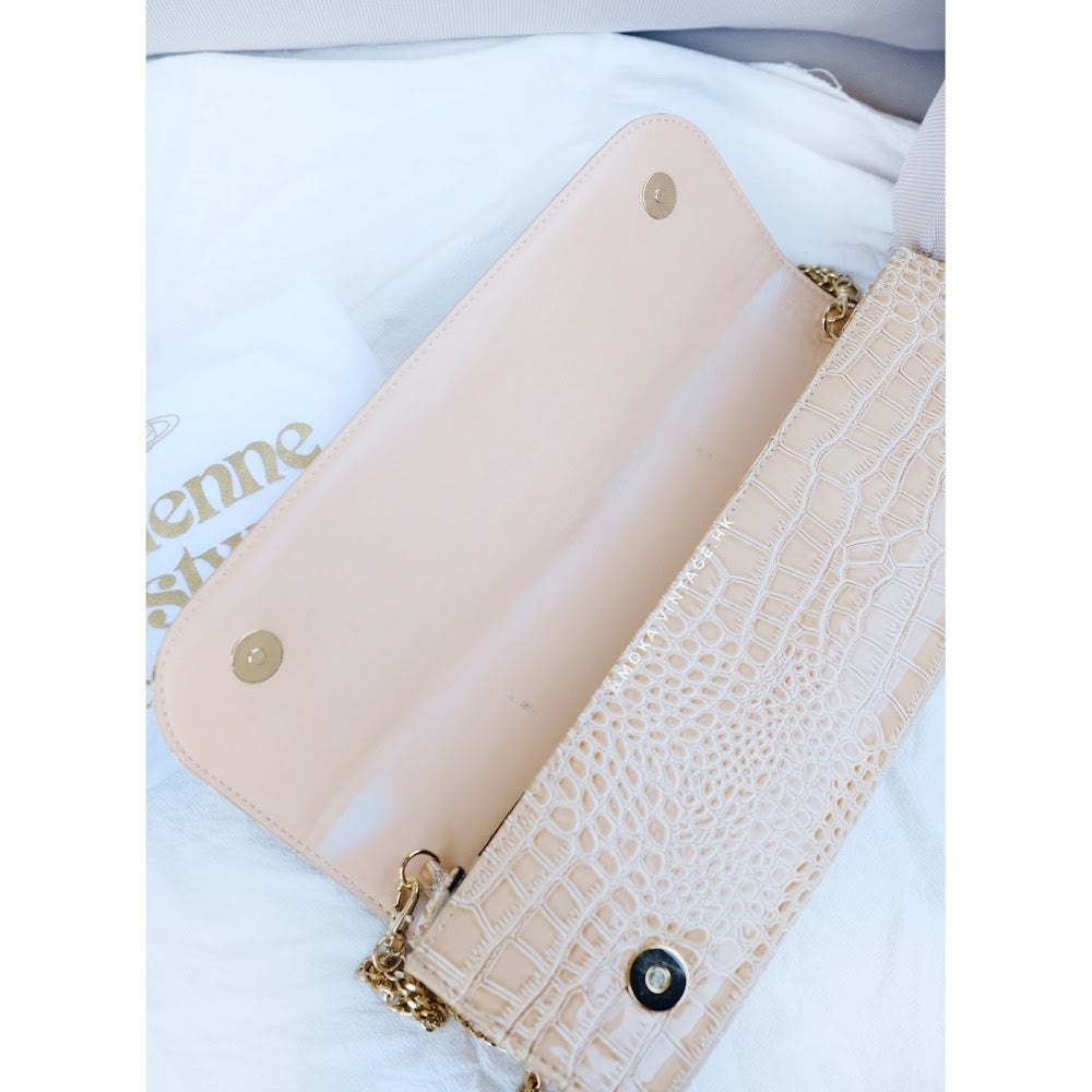 Vivienne Westwood crocodile embossing baguette shoulder bag