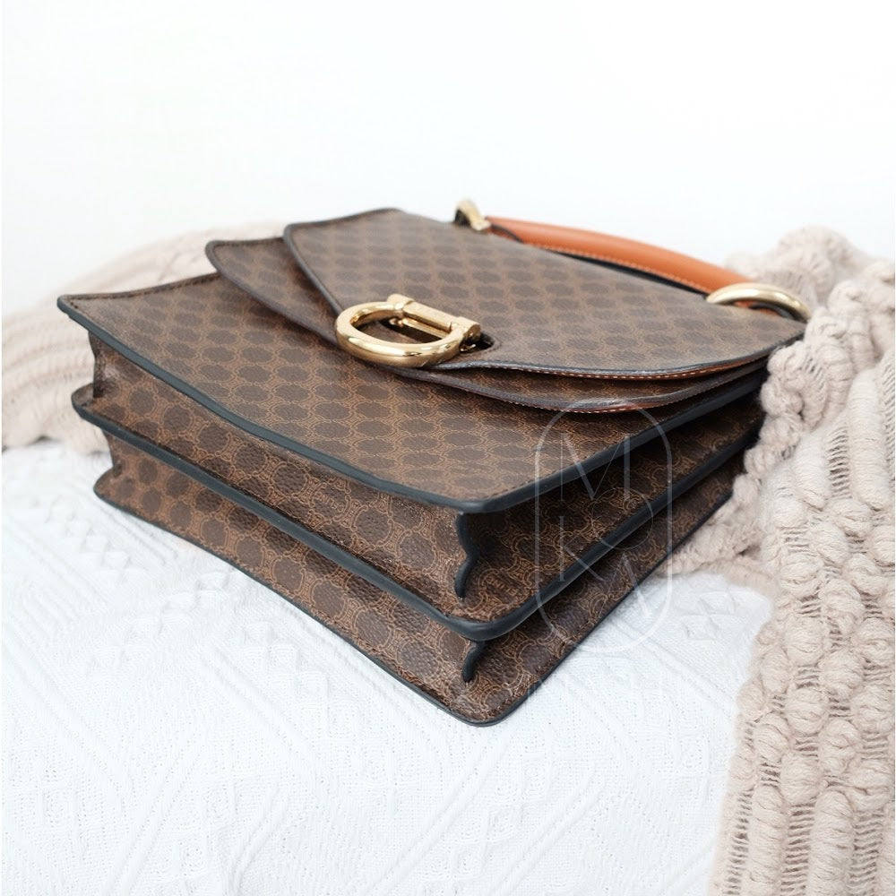 Celine vintage double flap leather handbag