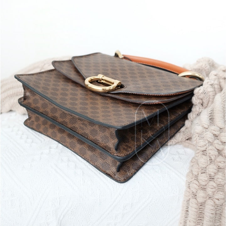 Celine vintage double flap leather handbag