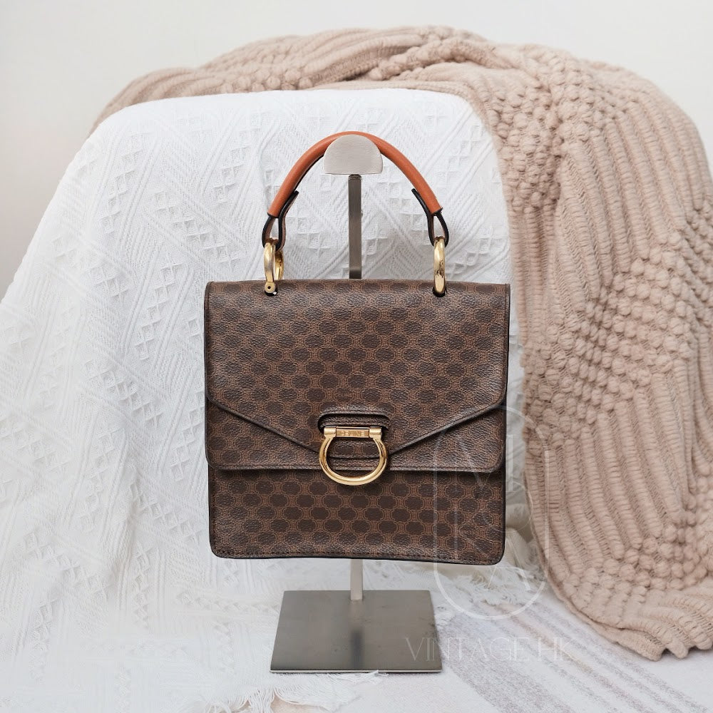 Celine vintage double flap leather handbag